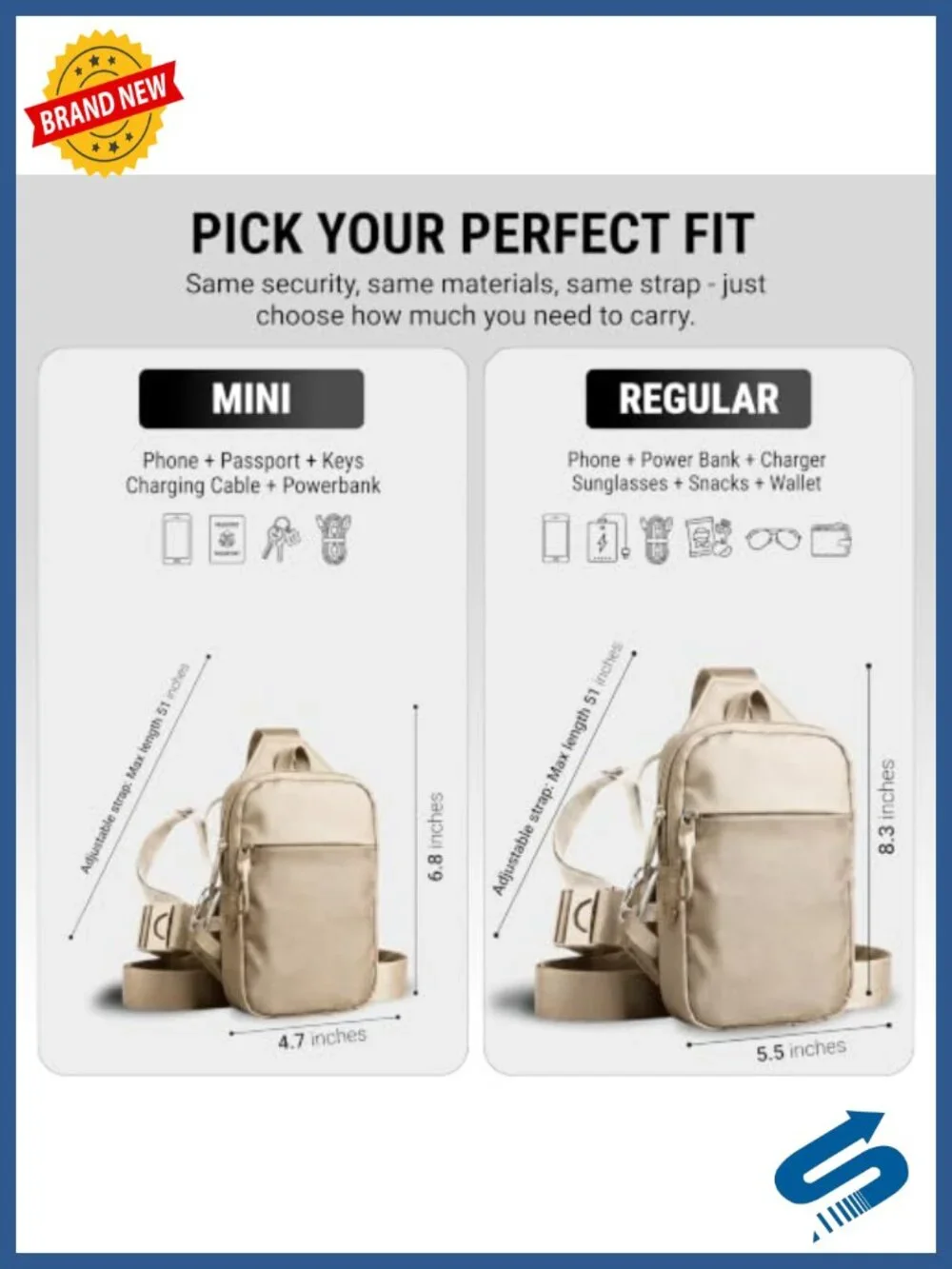Anti-Theft RFID Blocking Crossbody Sling Bag Nylon